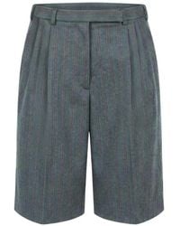 Jil Sander - Pantalones Cortos Con Motivo De Espiga Y Pliegues - Lyst