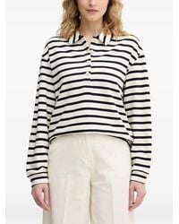 Benetton - Striped Long-Sleeve Polo Shirt - Lyst