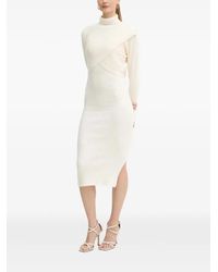 Morgan - Roll-Neck Ribbed Midi Dress - Lyst