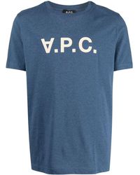 A.P.C. - V.p.c. Flocked-logo T-shirt - Lyst