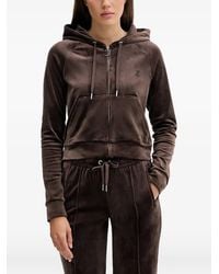 Juicy Couture - Zip-Fastening Front-Pocket Embellished Hoodie - Lyst