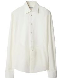 Burberry - Slim Fit Cotton Silk Tuxedo Shirt - Lyst