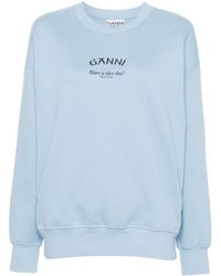 Ganni - Isoli Sweatshirt aus Bio-Baumwolle - Lyst