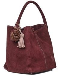 Date - Tassel-Detail Suede Bucket Bag - Lyst