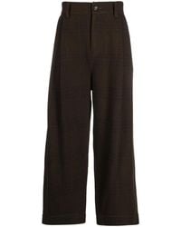 Ziggy Chen - Plaid-Check Wide-Leg Trousers - Lyst