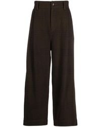Ziggy Chen - Plaid-Check Wide-Leg Trousers - Lyst