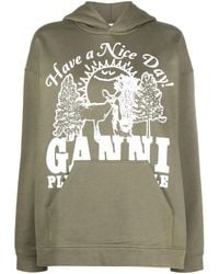 Ganni - Hoodie Aus Bio-Baumwolle - Lyst