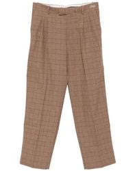 Drole de Monsieur - Check-Pattern Pleated Trousers - Lyst