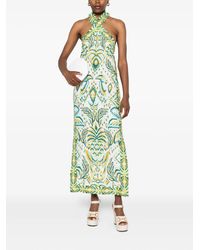 green emerald velvet dress Green Ocean Tapestry Belted Romper – FARM Rio