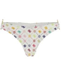 Guess - Monogram-Print Ring-Detail Bikini Bottoms - Lyst