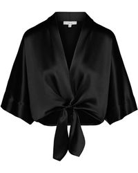 The Sei - Tie-Front Satin Blouse - Lyst