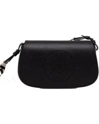 KARL LAGERFELD - Perforated-Logo Leather Crossbody Bag - Lyst