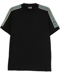 EA7 - T-Shirt Con Dettaglio A Righe - Lyst