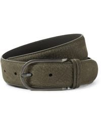 ZEGNA - Dark Nubuck Belt - Lyst
