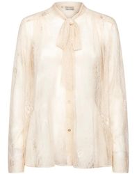 forte_forte - Lace Pussy-Bow Shirt - Lyst
