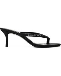 Alexander Wang Lambskin Vic Sandals in Black | Lyst