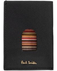 Paul Smith - Porte-Cartes En Cuir À Rayures - Lyst