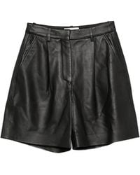 JOSEPH - Suze Geplooide Leren Shorts - Lyst