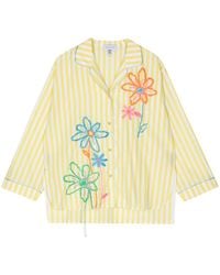 Mira Mikati - Floral-embroidered Cotton Shirt - Lyst