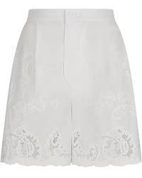 Ermanno Scervino - Embroidered Lace-trim Shorts - Lyst