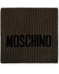 Moschino - Logo-Intarsia Ribbed-Knit Scarf - Lyst