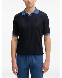 Benetton - Ribbed-Knit Polo-Collar T-Shirt - Lyst