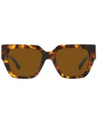 Versace - Tortoiseshell-effect Oversize-frame Sunglasses - Lyst