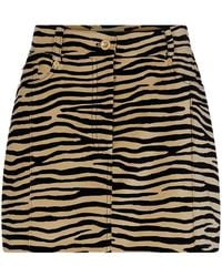 Rabanne - Tiger-Print Stretch-Cotton Miniskirt - Lyst