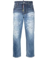 DSquared² - Logo-patch Cropped Jeans - Lyst