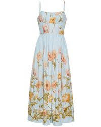 Cara Cara - Alba Floral-Pattern Midi Dress - Lyst