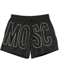 Moschino - Logo-Print Drawstring Swim Shorts - Lyst