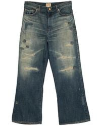 KAMIYA - Distressed Patchwork Jeans - Lyst