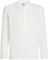 Brunello Cucinelli - Linen And Cotton Jersey Long Sleeve T-Shirt With Henley Collar - Lyst
