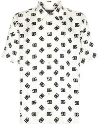Dolce & Gabbana - Zijden Overhemd Met Logoprint - Lyst