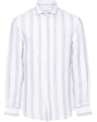 Brunello Cucinelli - Striped Linen Shirt - Lyst
