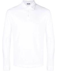 Zanone - Long-Sleeve Cotton Polo Shirt - Lyst