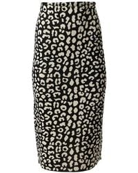 Carolina Herrera - Leopard-Jacquard Pencil Midi Skirt - Lyst