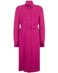 Moschino - Belted Midi Shirt Dress - Lyst