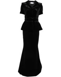 Adamaris - V-Neck Buttoned Maxi Skirt Set - Lyst