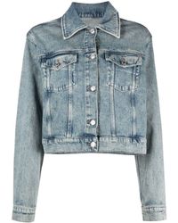 7 For All Mankind - Giacca denim crop Nellie - Lyst