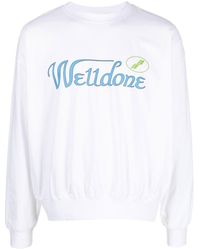 we11done - Logo-print Cotton Sweatshirt - Lyst