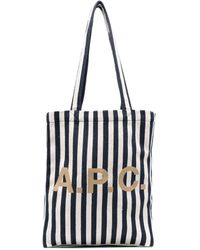A.P.C. - Lou Striped Canvas Tote Bag - Lyst