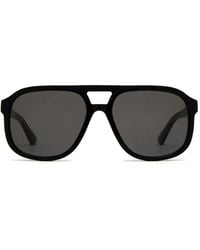 Gucci - Pilot-Frame Logo-Plaque Sunglasses - Lyst