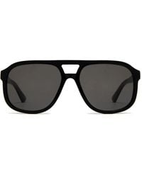 Gucci - Pilot-Frame Logo-Plaque Sunglasses - Lyst