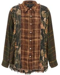 R13 - Checked Frayed Shirt - Lyst