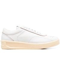 Jil Sander - Lace-Up Leather Sneakers - Lyst