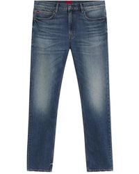 HUGO - Faded Straight-leg Jeans - Lyst