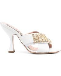 Moschino - 110Mm Logo-Plaque Sandals - Lyst