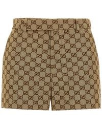 Gucci - Canvas Shorts Met Gg-Print - Lyst