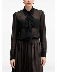 Sisley - Ruffled Blouse - Lyst
